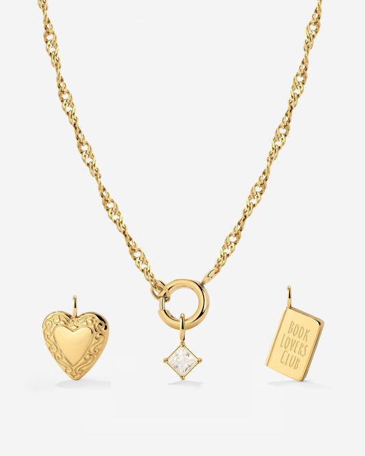 Singapore Chain Charm Necklace Set