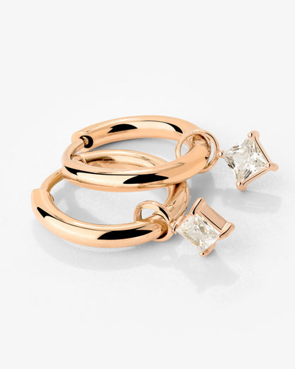 North Star Hoop Set Small Rose Gold