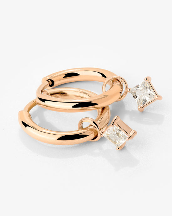 North Star Hoop Set Small Rose Gold