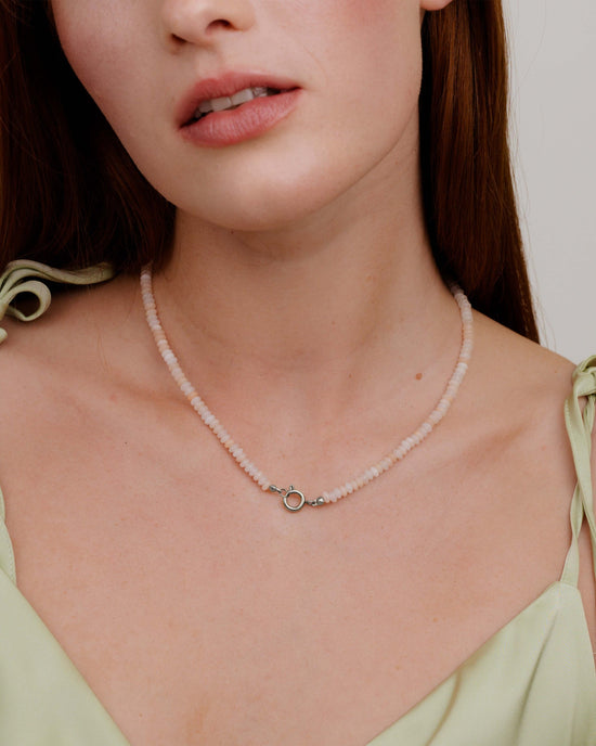 Blushstone Charm Necklace Silver