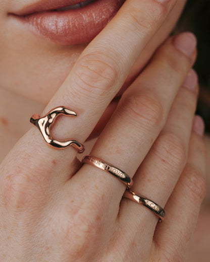 I am strong Ring Rose Gold