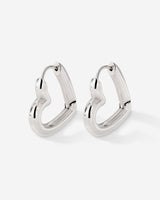 Phat Heart Hoops Large Silver