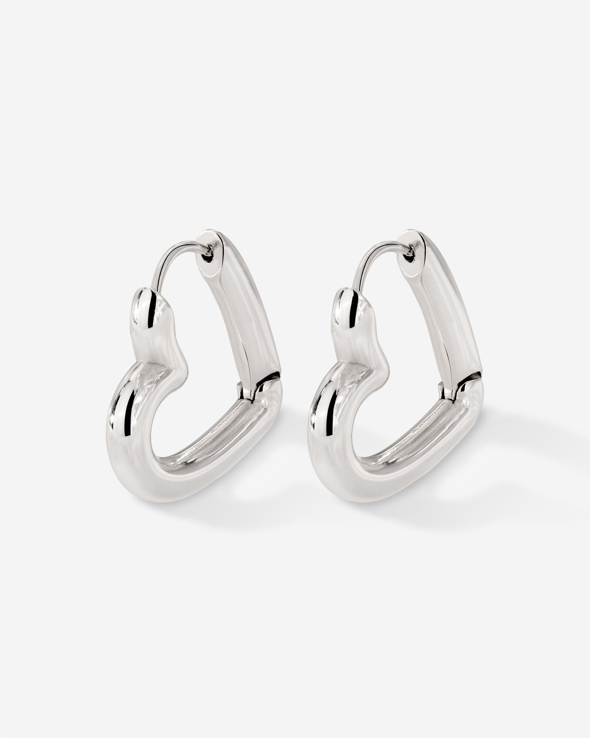 Phat Heart Hoops Large Silver