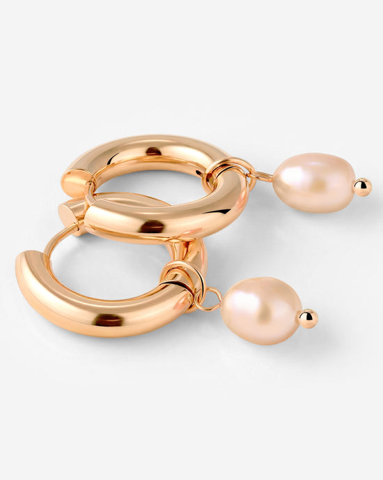 Chunky Perla Rosa Hoop Set Medium Rose Gold