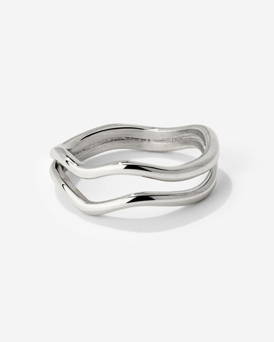 Double Wave Ring Silver
