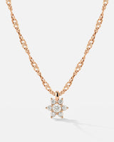 Sparkling White Petal Necklace Rose Gold