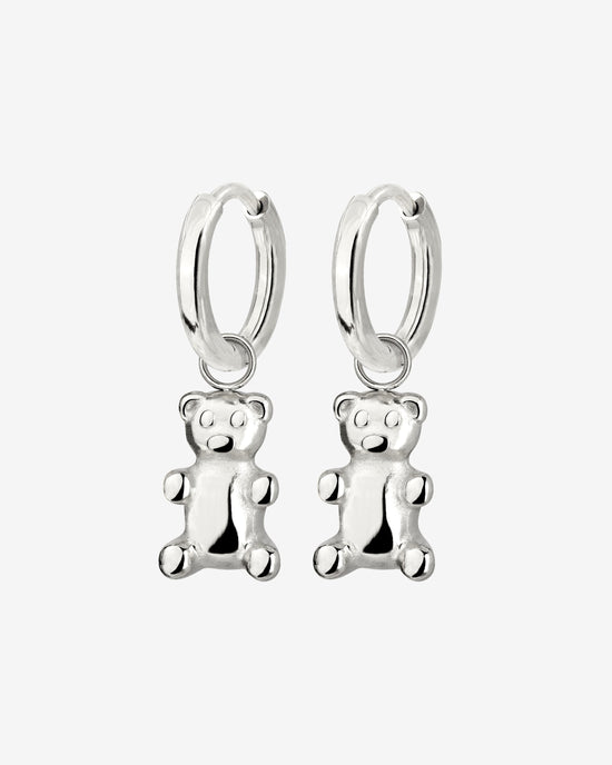 Fortune Bear Hoop Set Baby Silver