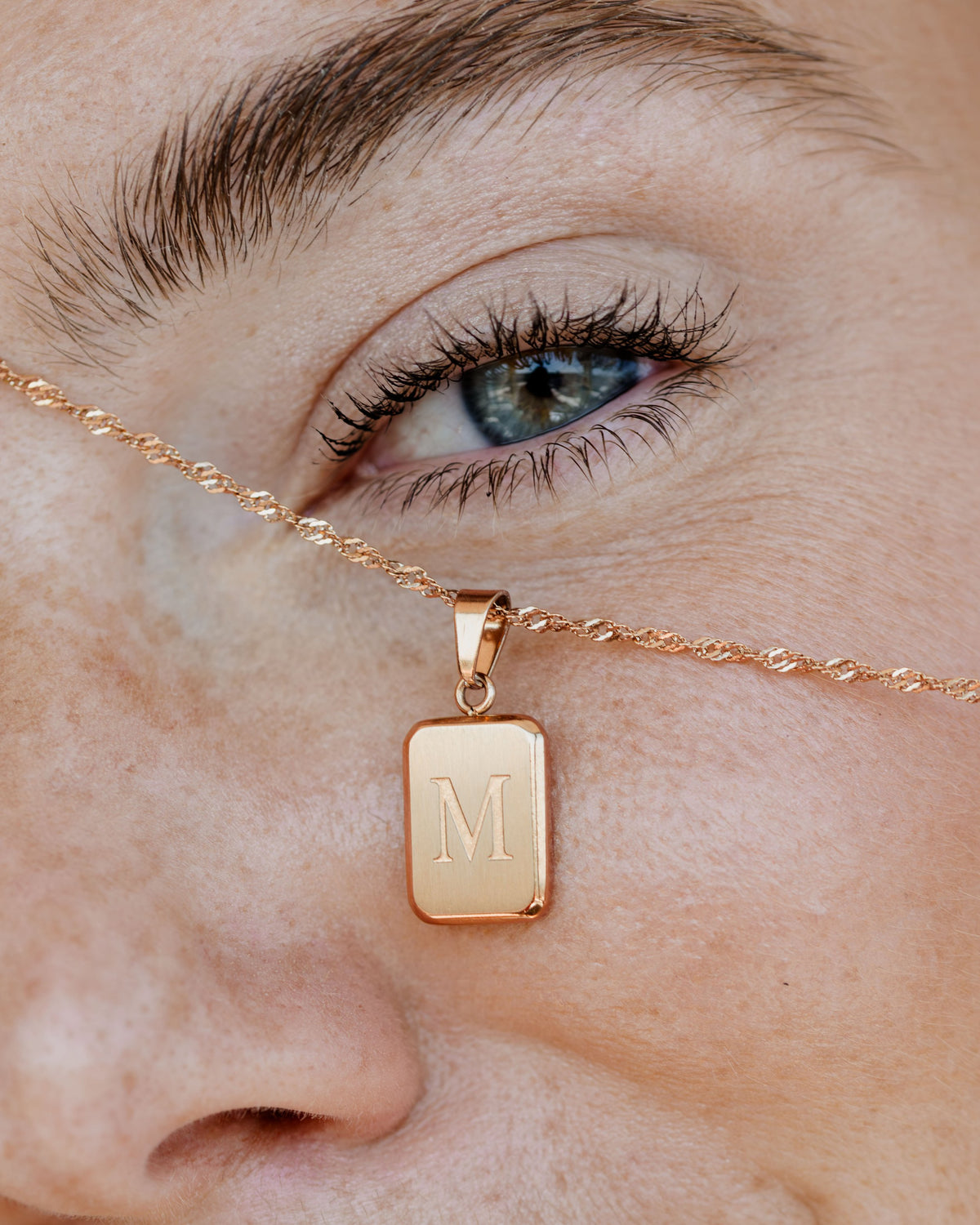 Letter Necklace Rose Gold