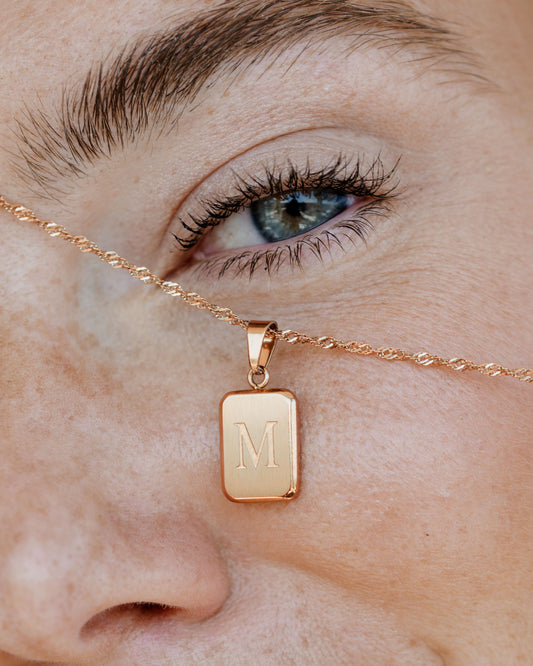 Letter Necklace Rose Gold