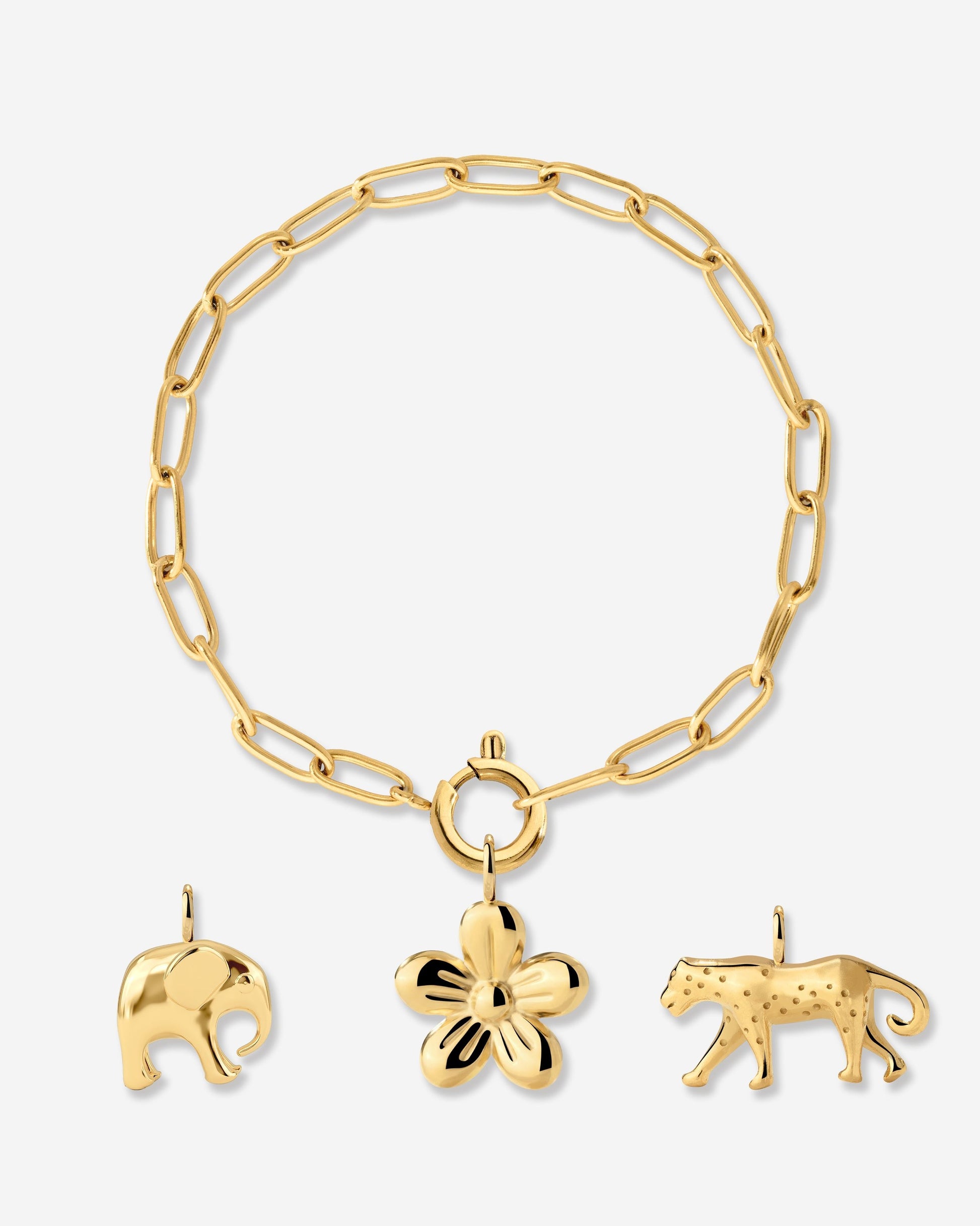 Oval Links Charm Bracelet Set