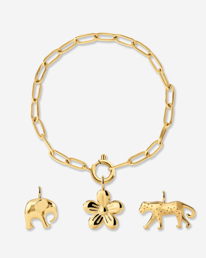 Oval Links Charm Bracelet Set