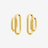Oval Clean Hoop Set Gold