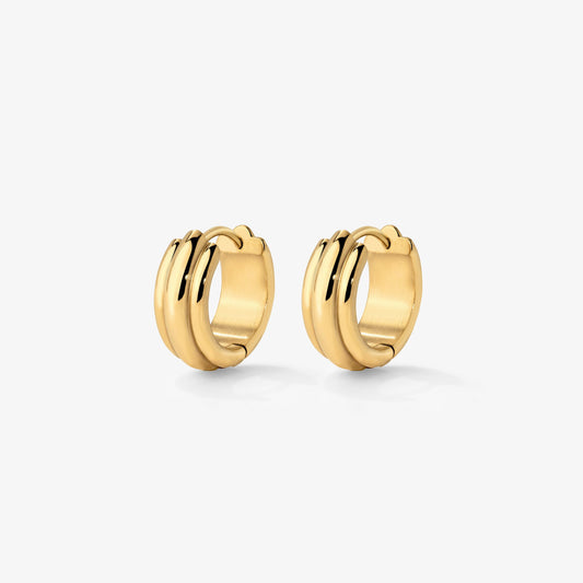 Halo Hoops Stud Earrings Gold
