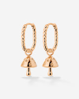 Cute Mushroom Twisted Oval Hoop Set Baby Rose Gold