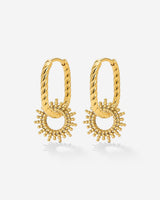 Sunny Oval Twisted Hoop Set Baby Gold