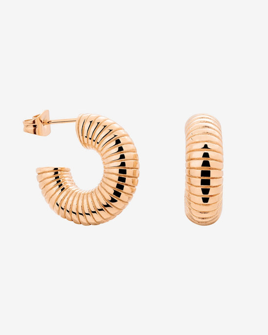 Spiral of Love Hoop Studs Small Rose Gold