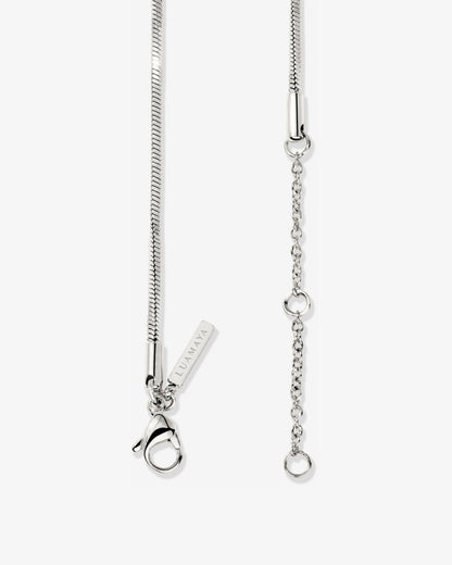 Squared Snake Chain Necklace Silver