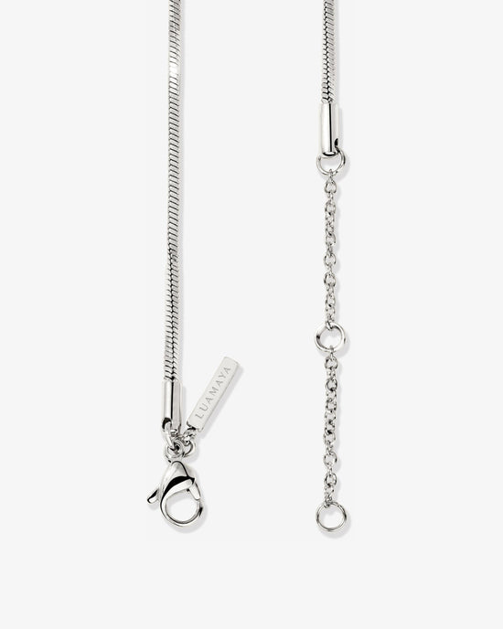 Squared Snake Chain Necklace Silver