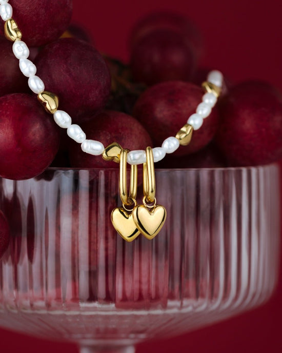 Lovely Heart Oval Hoop Set Baby Silver