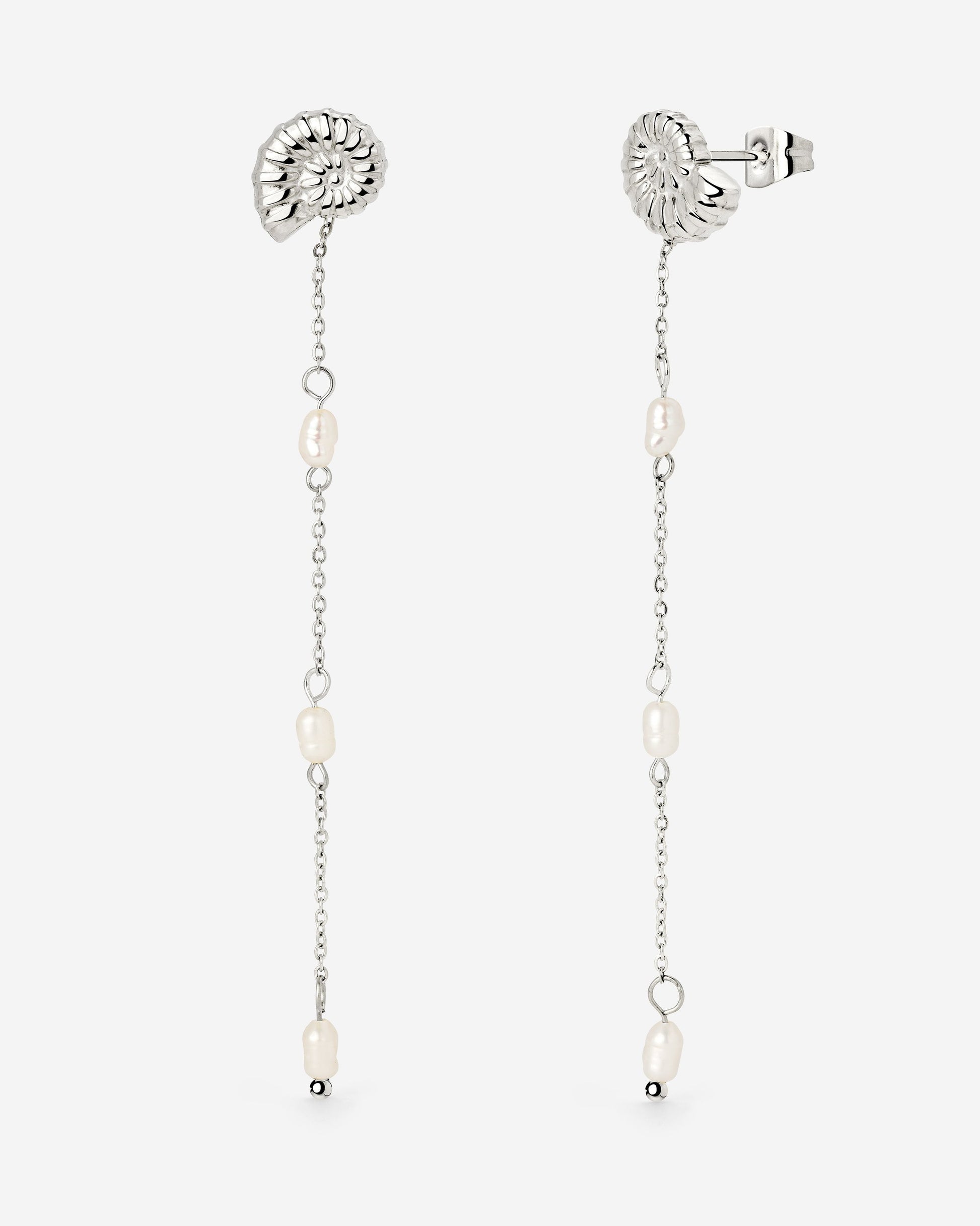 Siren's Spell Pearl Drop Earrings Silver