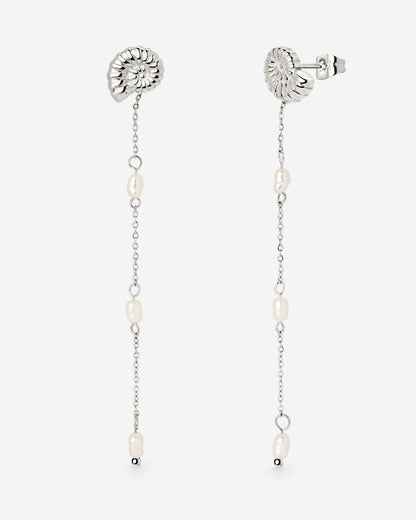 Siren's Spell Pearl Drop Earrings Silver