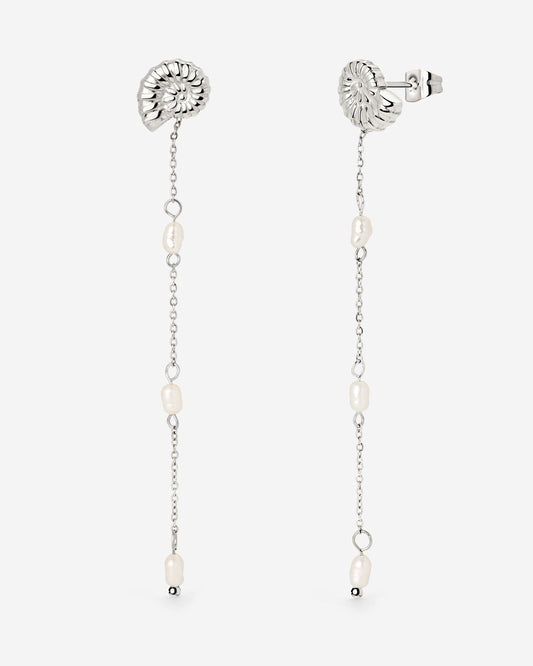 Siren's Spell Pearl Drop Earrings Silver