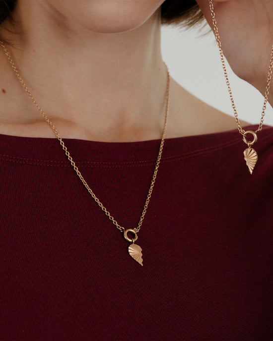 Twin Flame Right Classic Chain Necklace Set Rose Gold