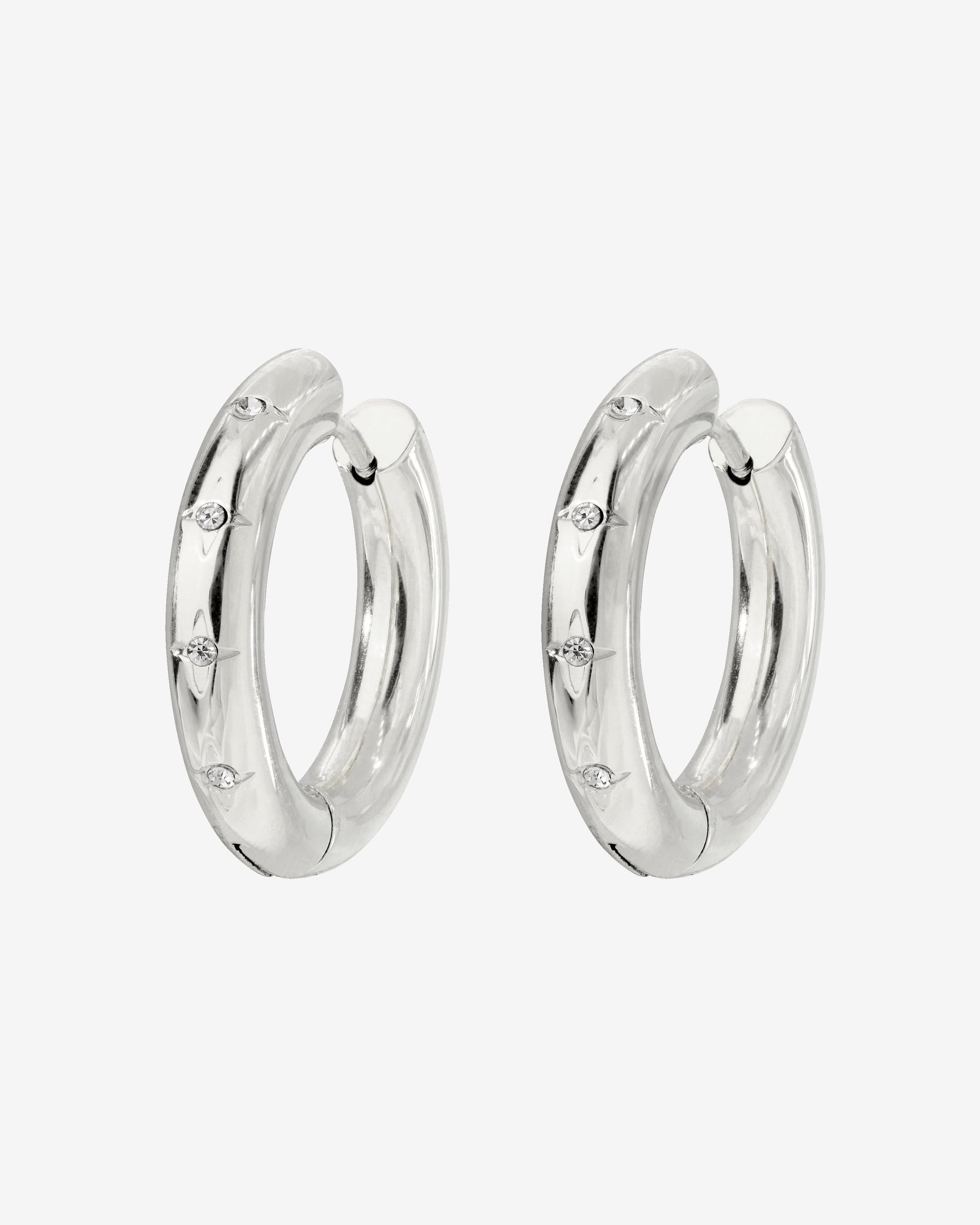 Cute Stargaze Hoops Medium Silver