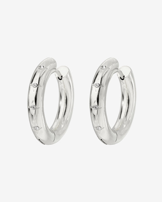 Cute Stargaze Hoops Medium Silver