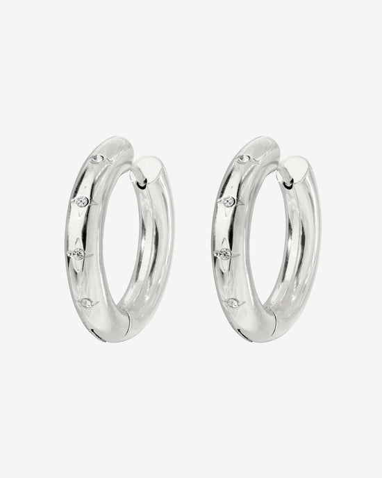 Cute Stargaze Hoops Medium Silver