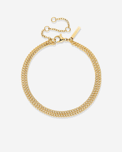 Curb Chain Double Bracelet gold