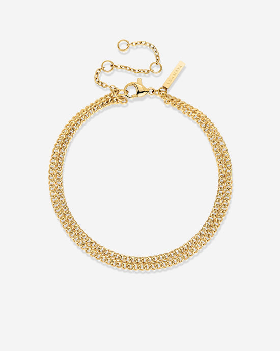 Curb Chain Double Bracelet Gold