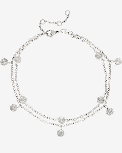 Swirl'n Double Anklet Silver