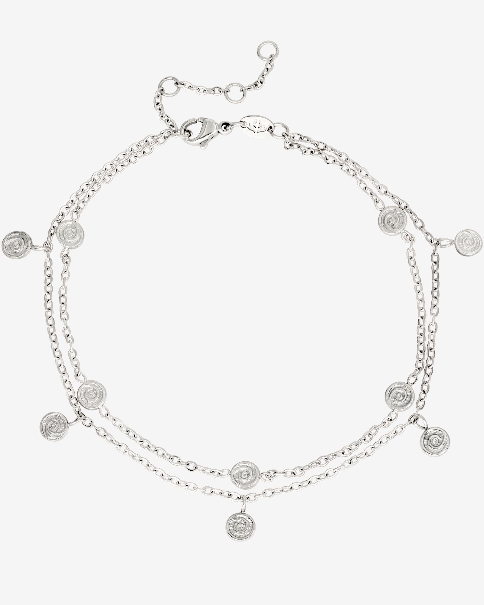 Swirl'n Double Anklet Silver