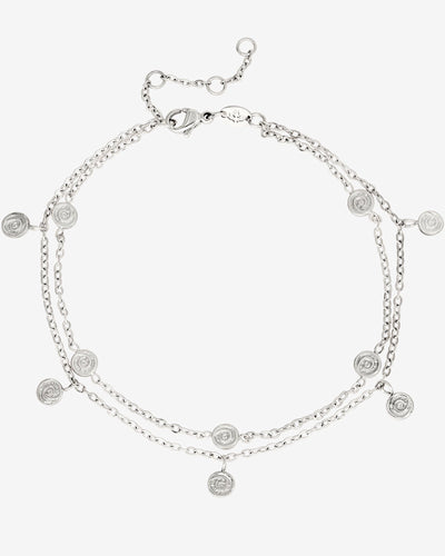 Swirl'n Double Anklet Silver