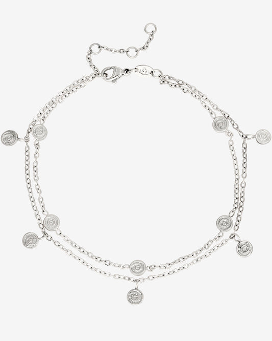 Swirl'n Double Anklet Silver