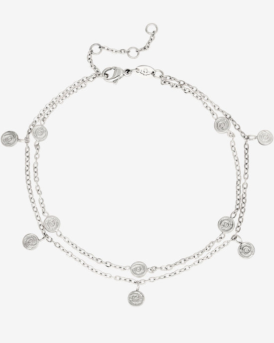 Swirl'n Double Anklet Silver