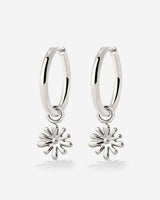 Flowery Hoop Set Medium Silver
