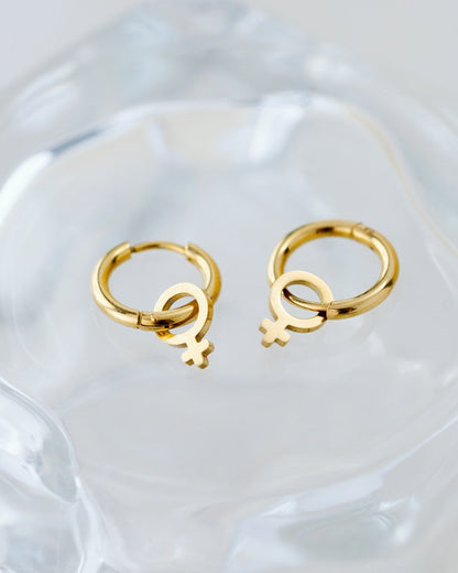 Female Icon Hoop Set Small Rose Gold