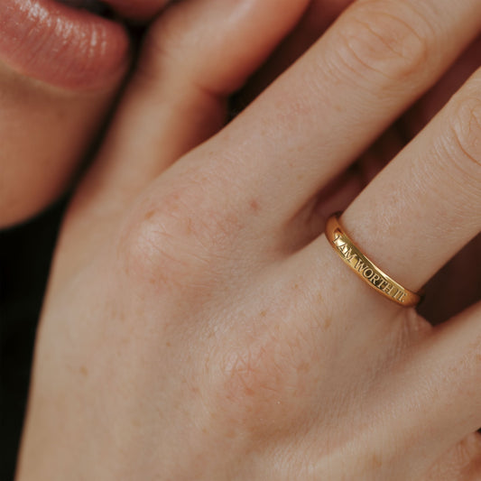 I am worth it Ring Stud Earrings Gold