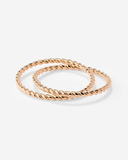 Twisted Ring Duo Rose Gold