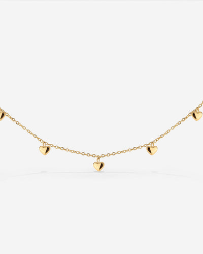 Lovely Heart Choker Gold