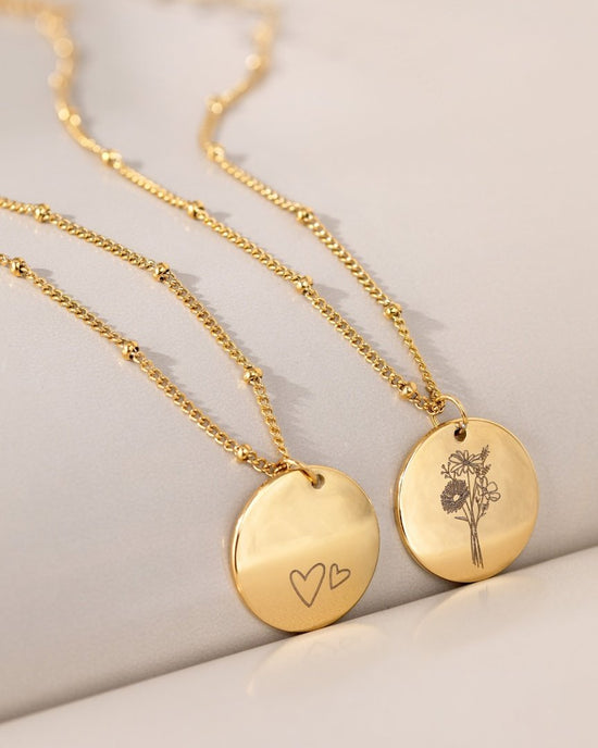 Mother & Daughter Necklace Gold