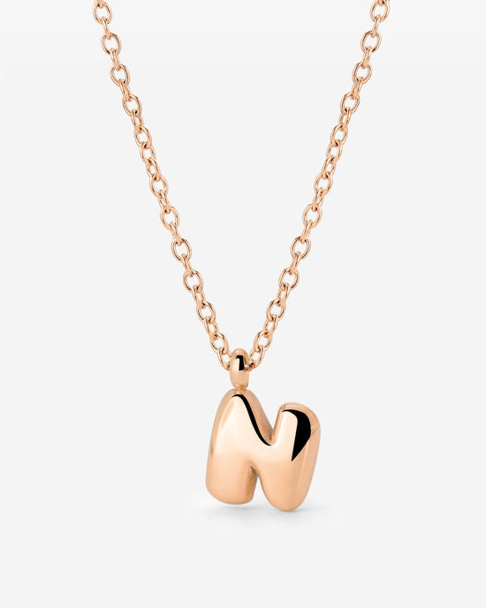 Bubble Letter Necklace Rose Gold