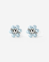 Forever Blue Daisy Studs Silver
