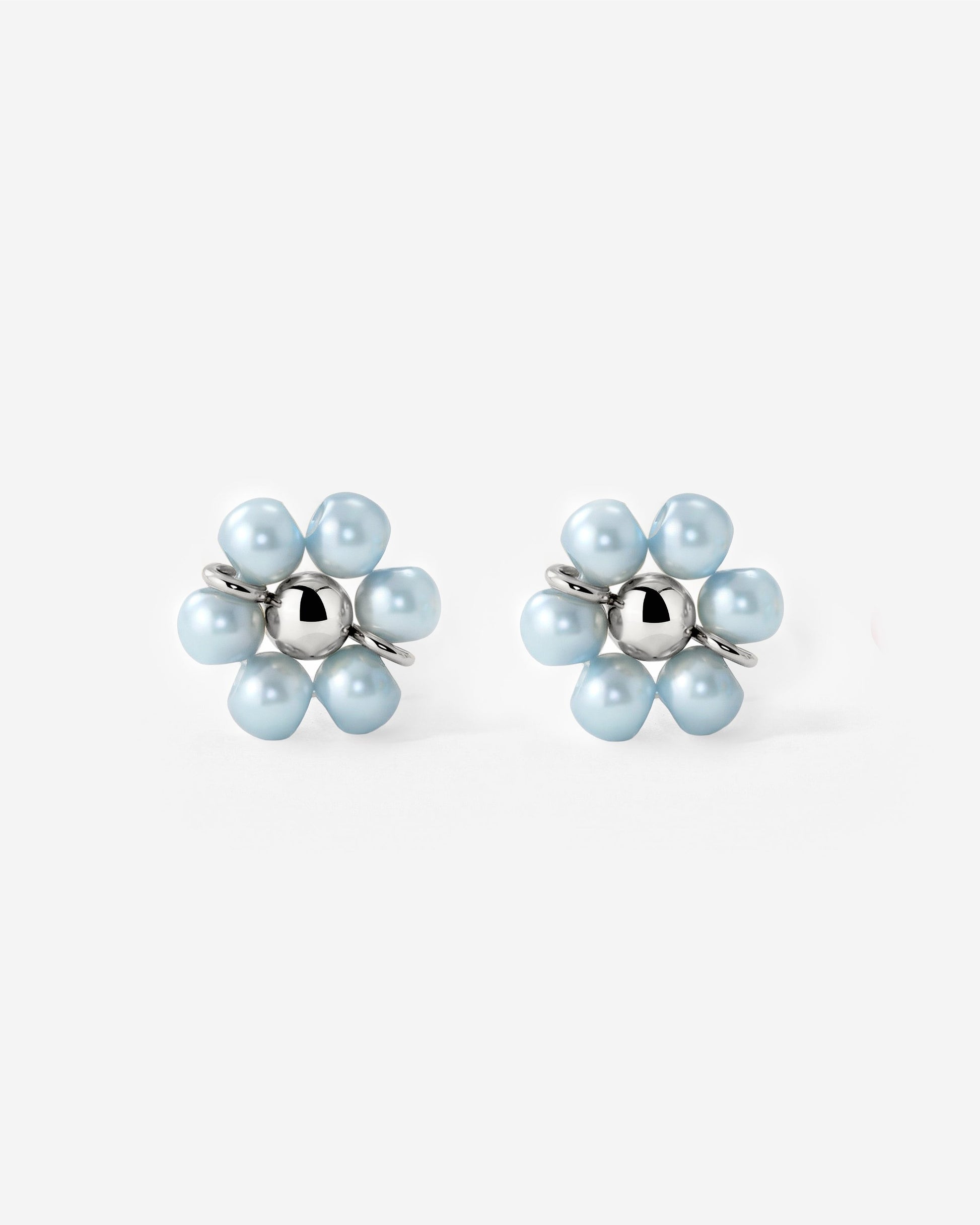 Forever Blue Daisy Studs Silver