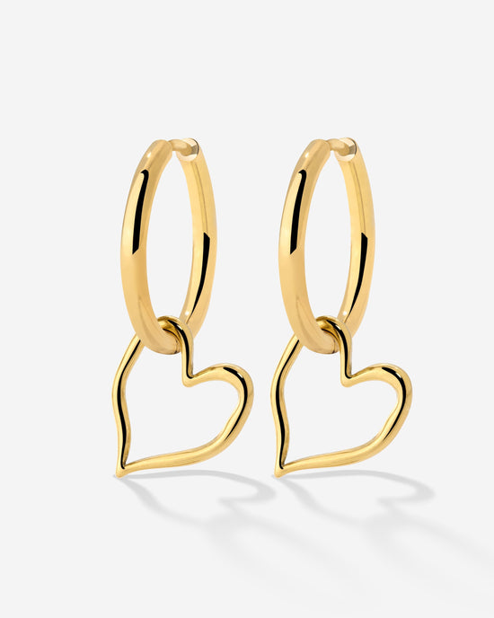 Melting Heart Hoop Set Medium Gold