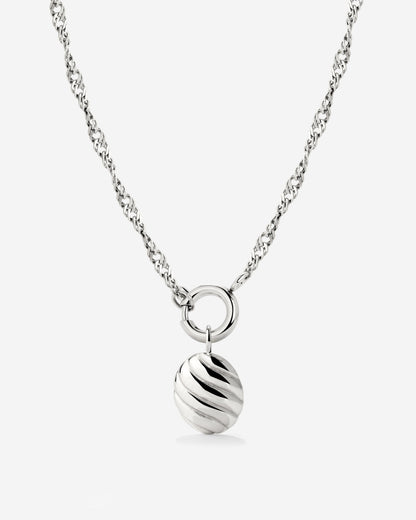 Serenity Singapore Chain Necklace Set Silver