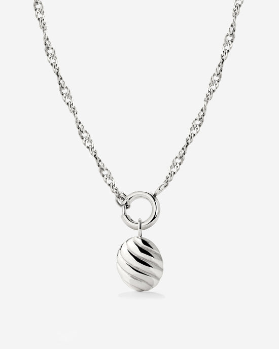 Serenity Singapore Chain Necklace Set Silver