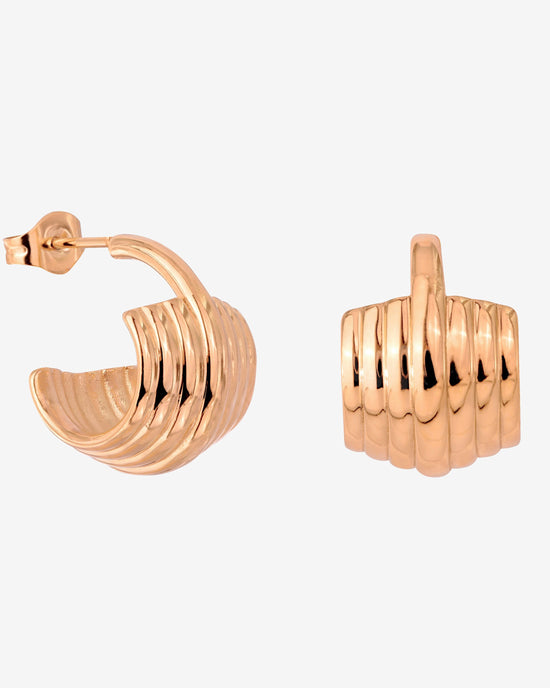 Winding Hoop Studs Rose Gold